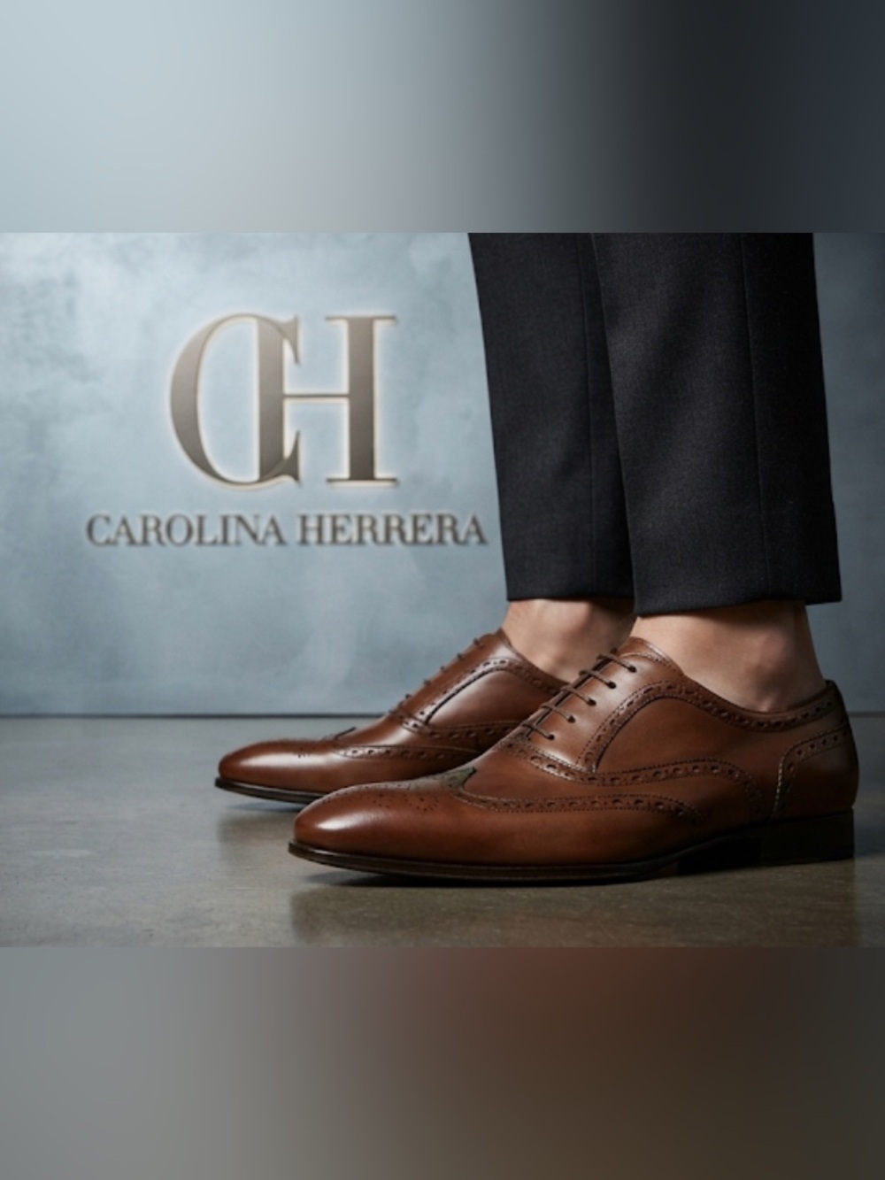 Rare Authentic CH Carolina Herrera luxury designer leather men's Oxford shoes 9
